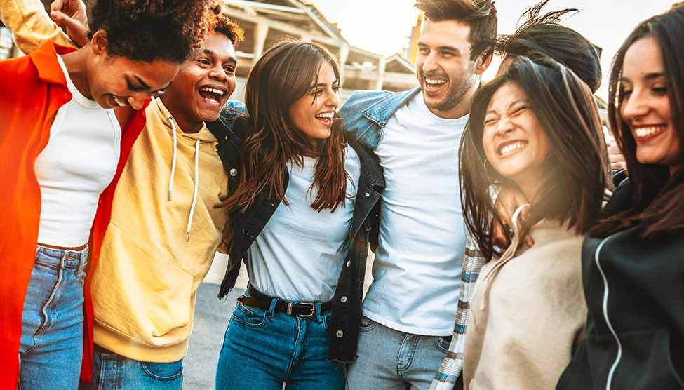 Group of diverse young adults